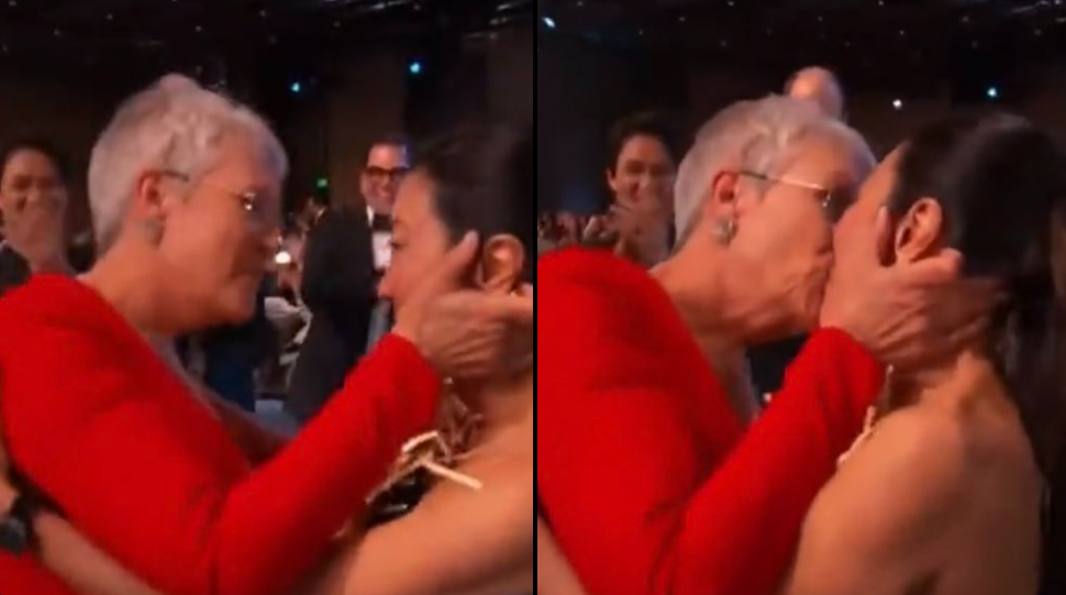 Jamie Lee Curtis and Michelle Yeoh Share a Kiss at SAG Awards, Sending Fans into Frenzy